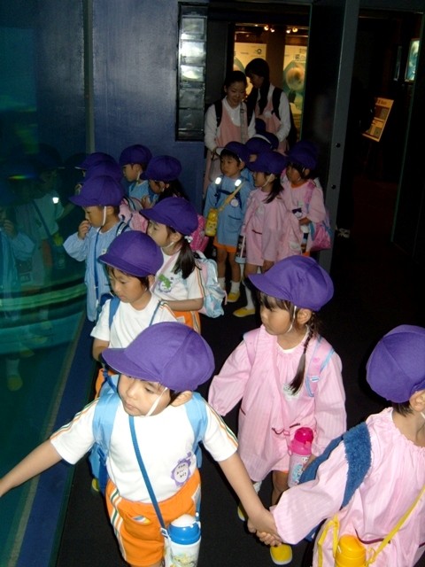 Écoliers à l'aquarium d'Osaka